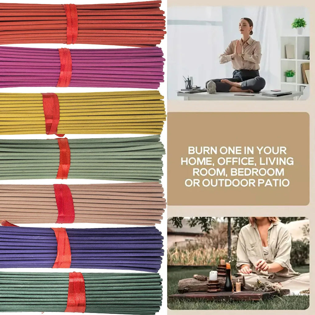 14 Sets of 280 Incense Sticks, Lavender, Milky Fragrance, Jasmine, Rose, Sandalwood, White Sage and Dragon's Blood Scents, Suitable for Home, Office, Yoga, Meditation, after Meals, Reading, Music, Long-Lasting Fragrance
