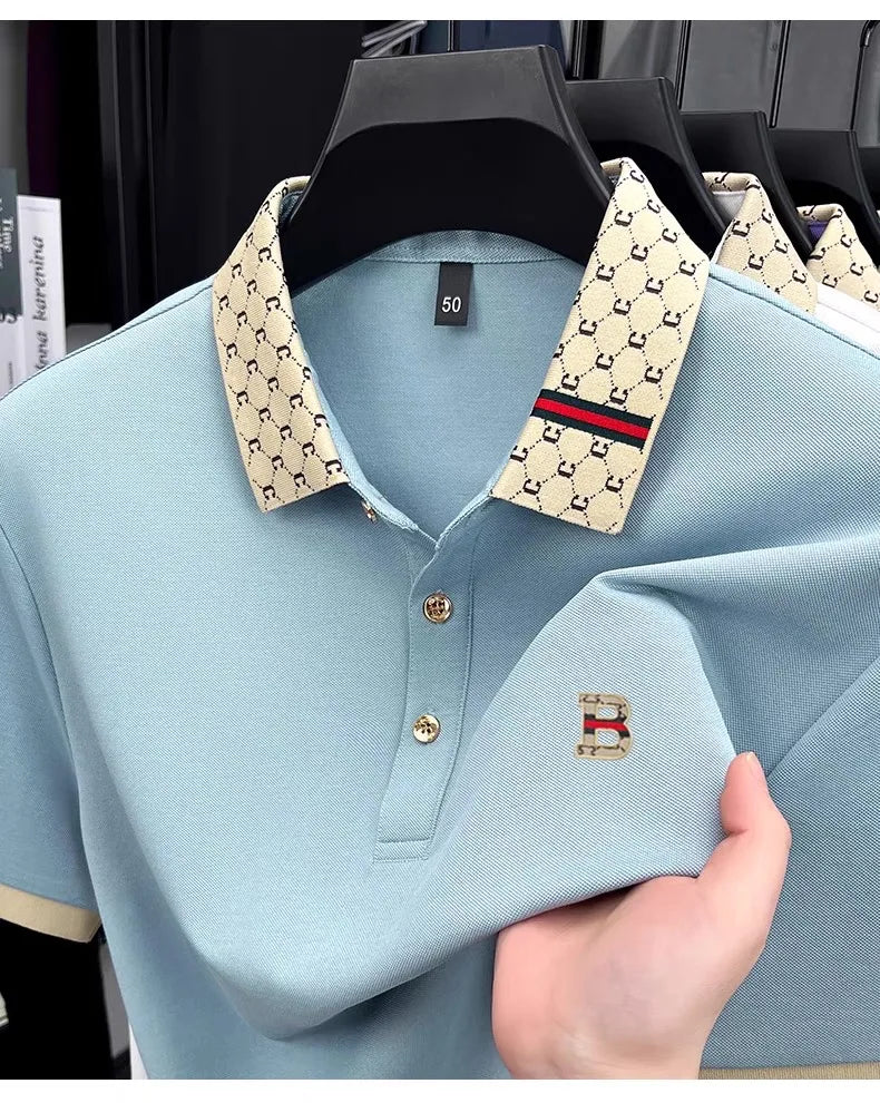 Polo Shirt Lujo Letra B Bordada | Manga Corta | Moda Verano para Hombre 👔