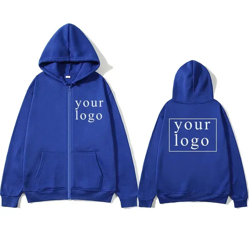 Hoodie Cardigan con Cremallera DIY 2025 | Logo Personalizado | Hombre y Mujer 👕