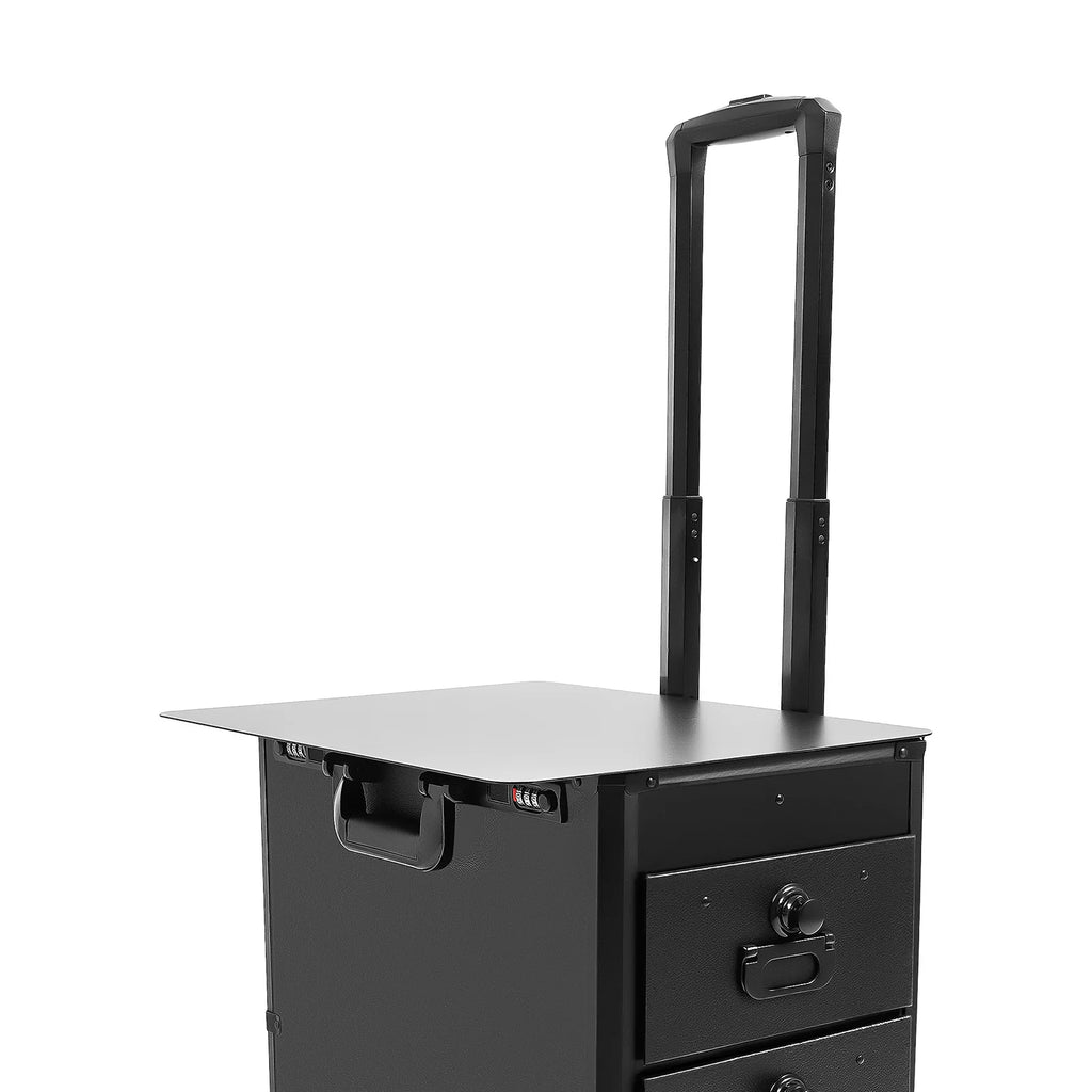 Tattoo Suitcase Mobile Tattoo Trolley Case Rolling Makeup Train Case W/ 3 Drawers for Nail Art Embroidery Hairdressing