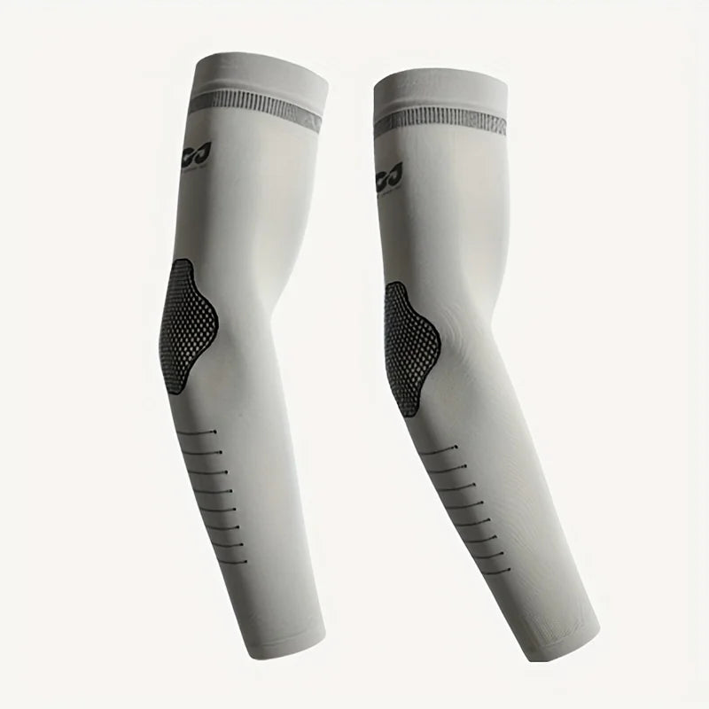 A pair of men's summer ice silk fiber sports arm guards, outdoor cycling fishing sunscreen breathable sleeves