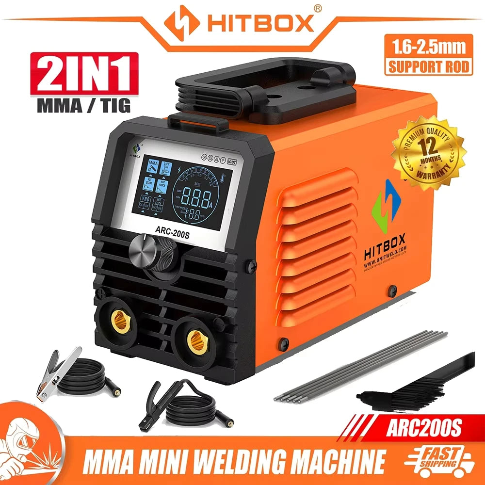 Soldadora HITBOX ARC200S 2 en 1 | ARC MMA + TIG | Digital LED | 220V 10-200A 🔧