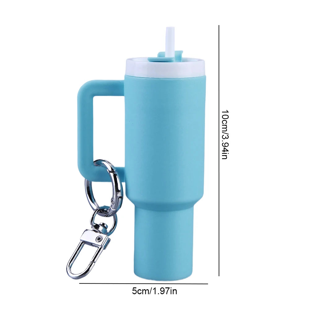 Mini Cup Keychain Lip Balm Keychain Cute Tumbler Key Ring Chapstick Holder Keychain Handbag Charms Key Ring for School Bag