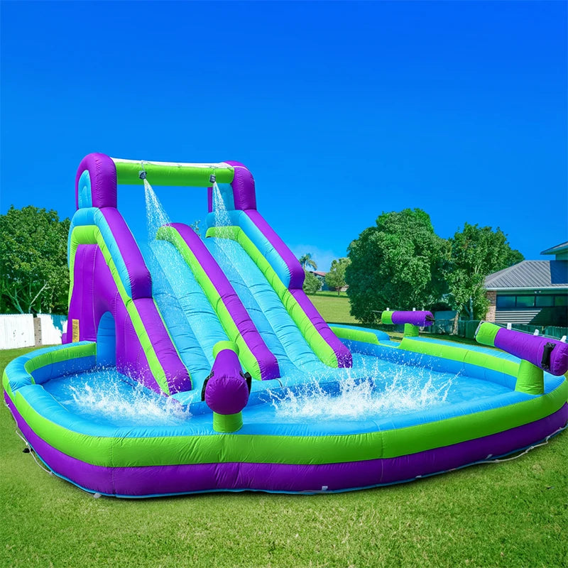 Tobogán Inflable Comercial con Piscina | Grado Comercial | Niños y Adultos 🌊 - Firu Total Sales