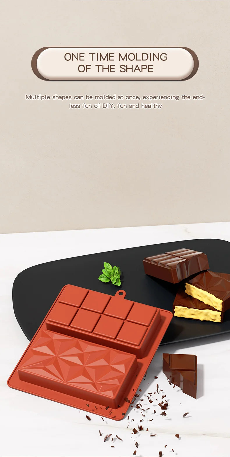 Molde de Silicona para Barra de Chocolate Dubai | Pistacho | Candy Mold 🍫