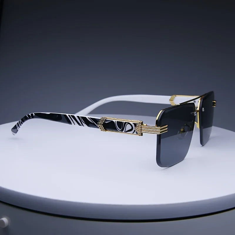 Fashion Rimless Frameless Sunglasses | Classic Small Square | Men & Women