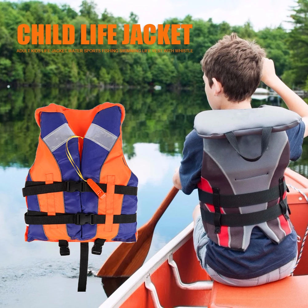 1/2PCS Children Life Jacket With Whistle Adjustable Size Swimming Float Vest Fishing Drifting Swimming Life Vest For Water Sport