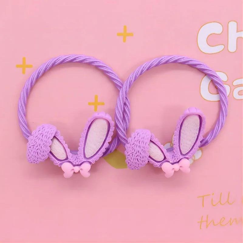 2Pcs/Set Halloween Gift Resin Strawberry Hair Accessories Colorful Hair Ties Children's Rubber Bands Kid Headband Scrunchies