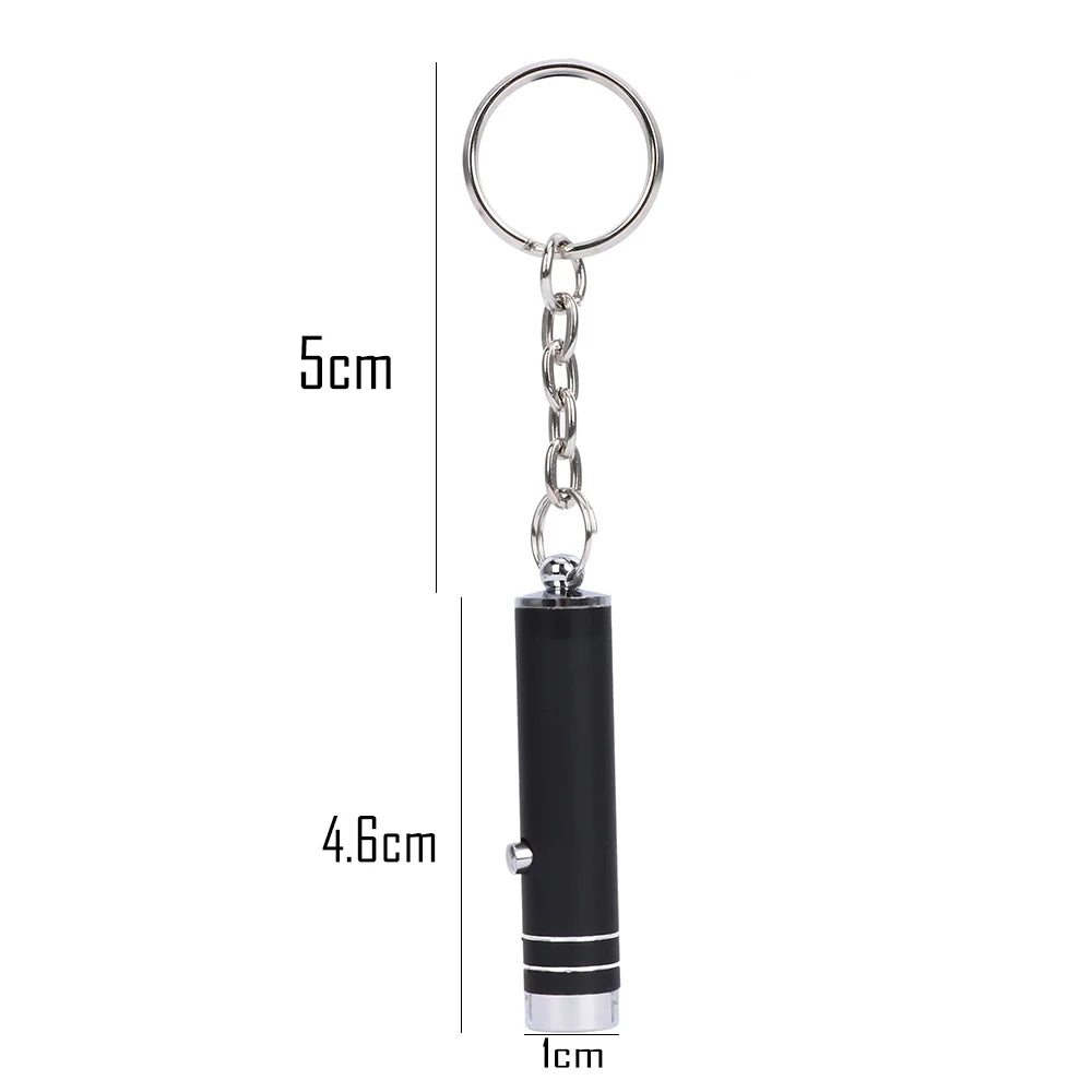 Multi-function Portable Mini LED Flashlight Keychain Aluminum UV Light Currency Detector Lamp Key Chains Torch with Battery
