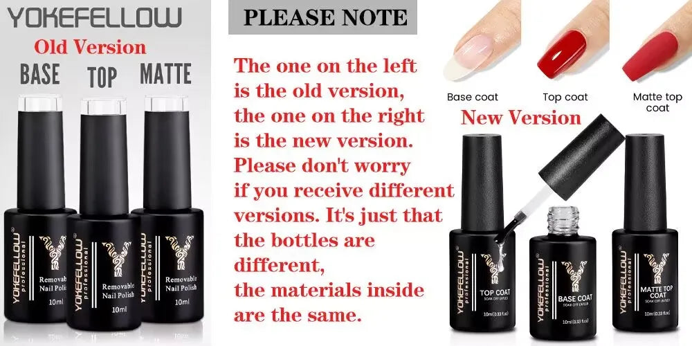 Esmalte Gel YOKEFELLOW 10ml | 122 Colores | Rojo Brillante | UV/LED Semipermanente 💅 - Firu Total Sales