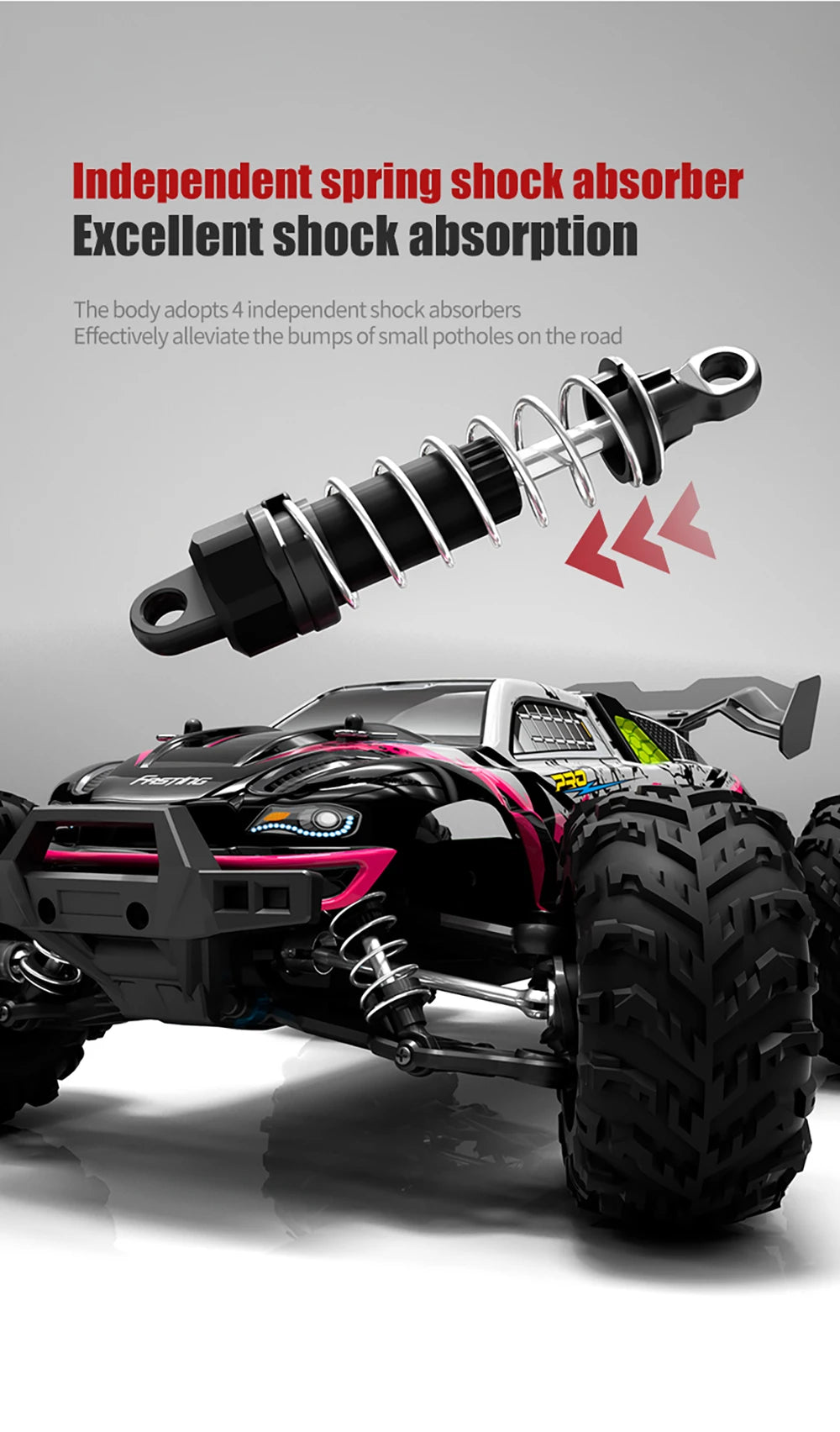 WLtoys 16101 Pro Carro RC 1:16 | 75KM/H | 4WD | Motor Brushless | LED | 2.4G | Drift Monster Truck | Regalo Niños