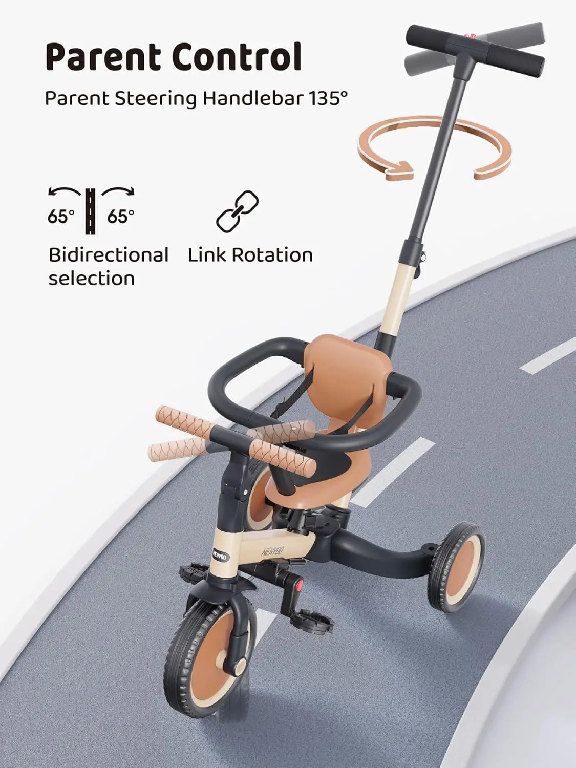 Triciclo 5 en 1 para Bebés 1-3 Años | Bicicleta de Balance con Manija | Regalo 🚲 - Firu Total Sales