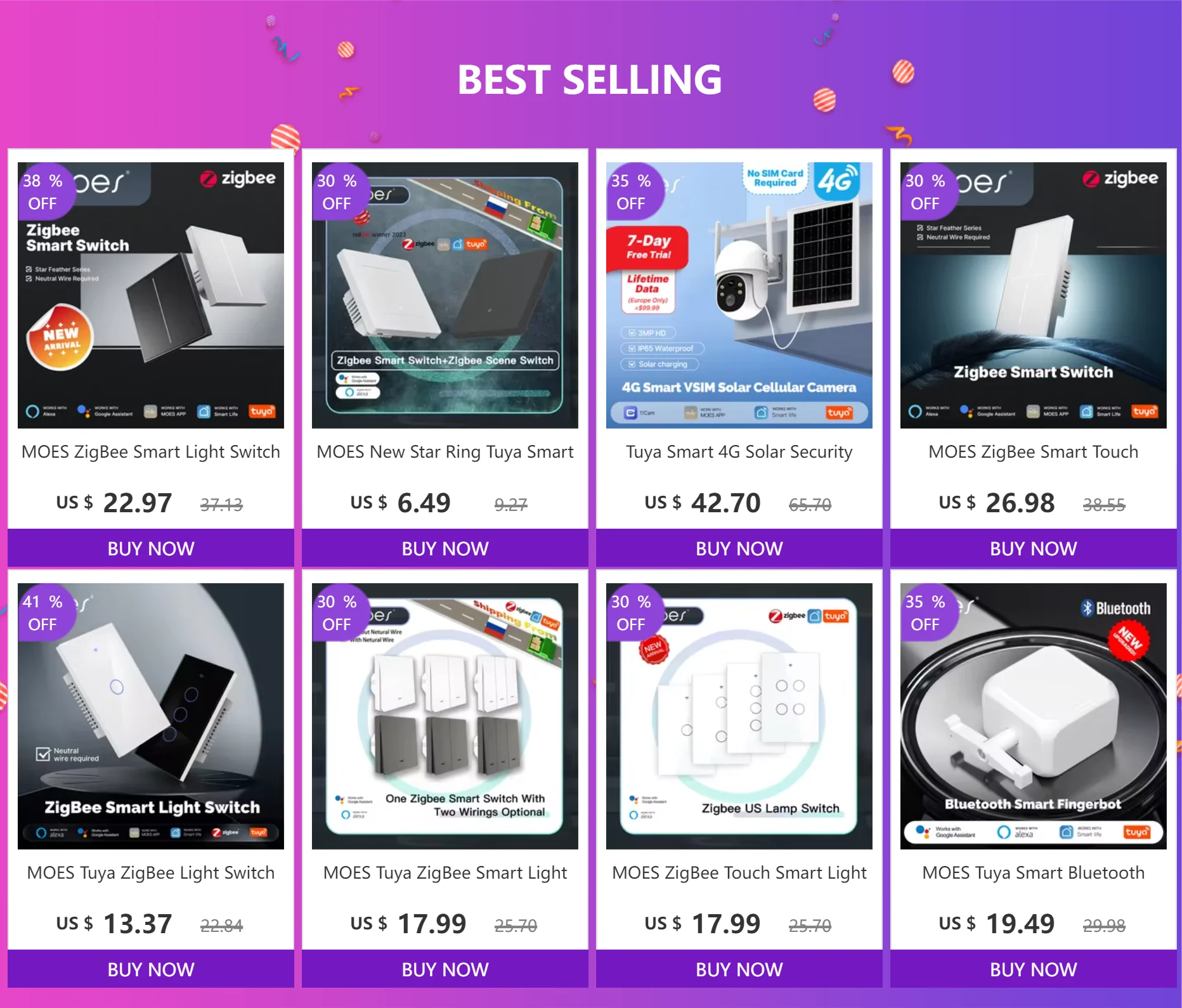 MOES Smart Light Switch Tuya ZigBee Star Ring Series No Neutral Wire No Capacitor Needed Smart Life Works with Alexa Google Home