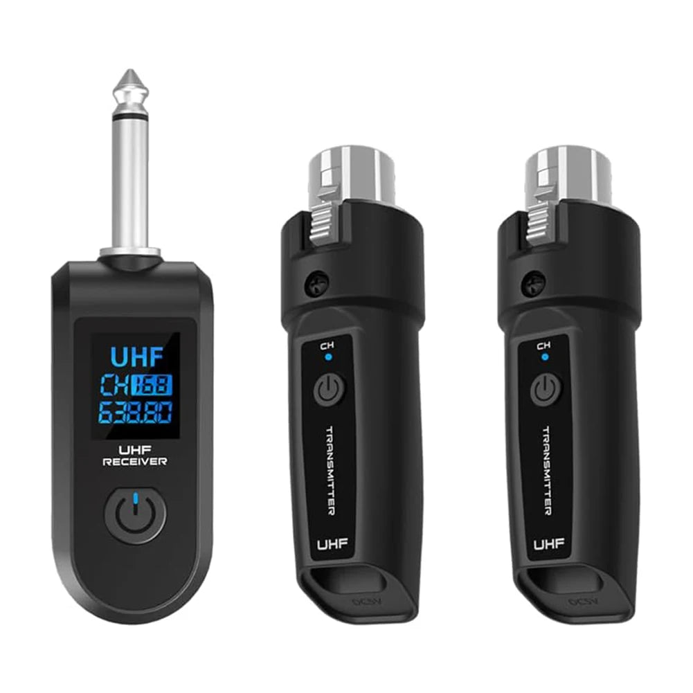 Wireless Microphone Converter XLR Transmitter and Receiver Signal Adapter for Audio Mixer Dynamic Mic Electric Guitar Bass