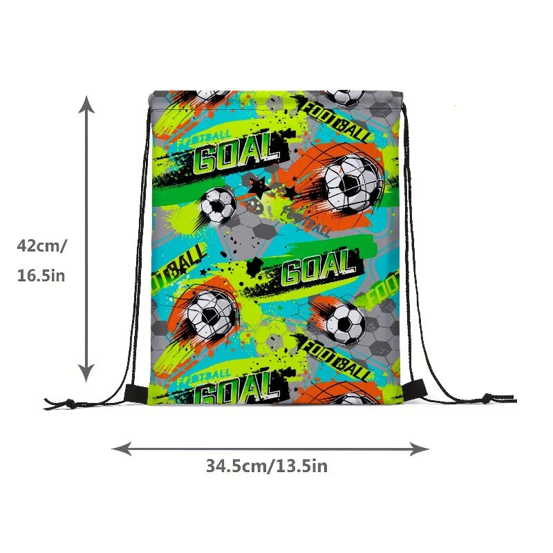 Random 1 casual print colorful drawstring neutral gaming backpack, unisex sports and fitness training storage bag