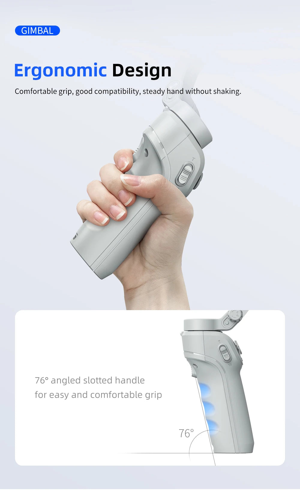 M01 3-Axis Smart Gimbal Handheld Stabilizer Selfie Tripod with Fill Light for Smartphone Anti Shake Foldable for Xiaomi iPhone - Firu Total Sales