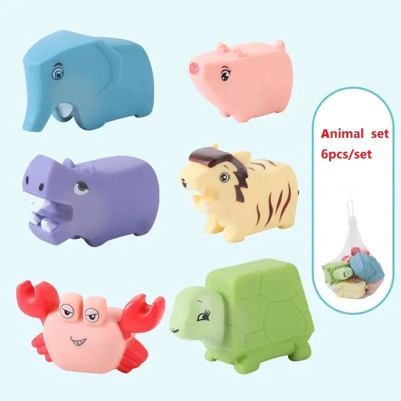 Baby Dinosaur Bath Toys for Toddler Infant Water Spraying Squeeze-sounding Dabbling Toy Floating Animals Kids Bathtub Pool Toys