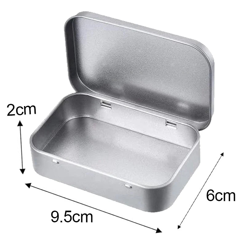 Mini Metal Box Tin-Plated Slide Cover Storage Box Portable Jewelry Pill Cosmetic Cases Home Rectangular Empty Storage Container