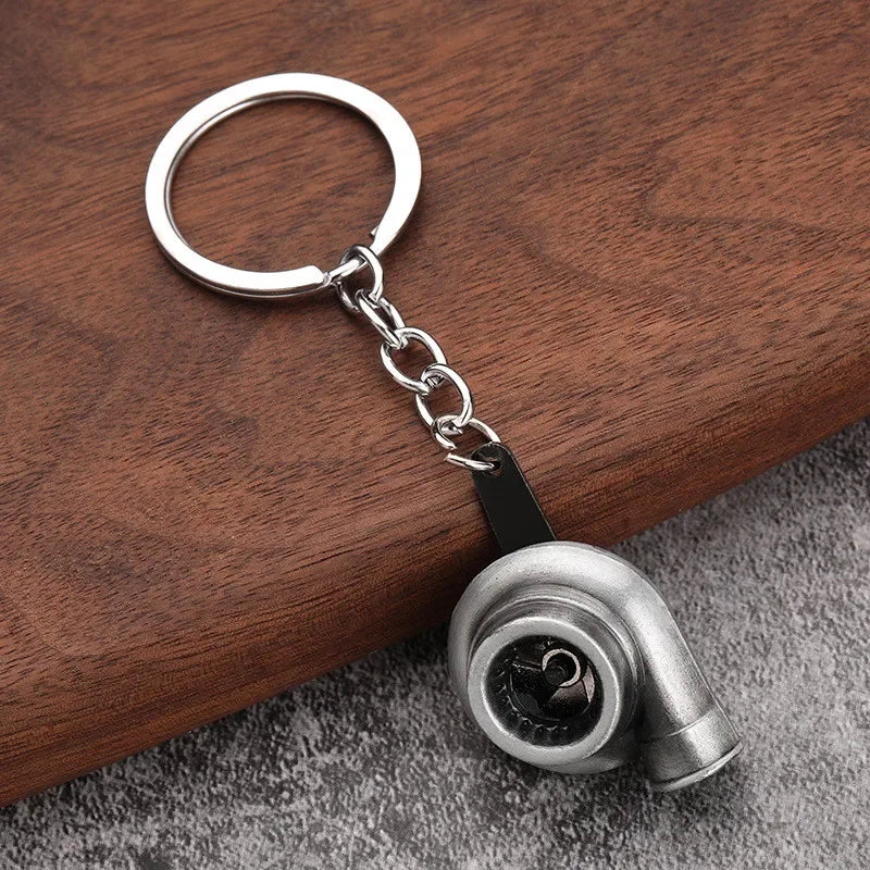 Creative Mini Gear Head Keychain Speed Gearbox Keyring for Car Key Turbo Hub Brake Disc Pendant Shock Absorber Keys Holder Chain