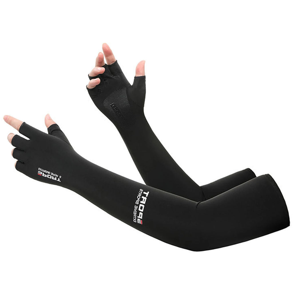 Sun-protective Arm Sleeves Cooling Cover Summer UV Sun Protection Riding Sleeves Thin ice silk gloves outdoor Running Cycling