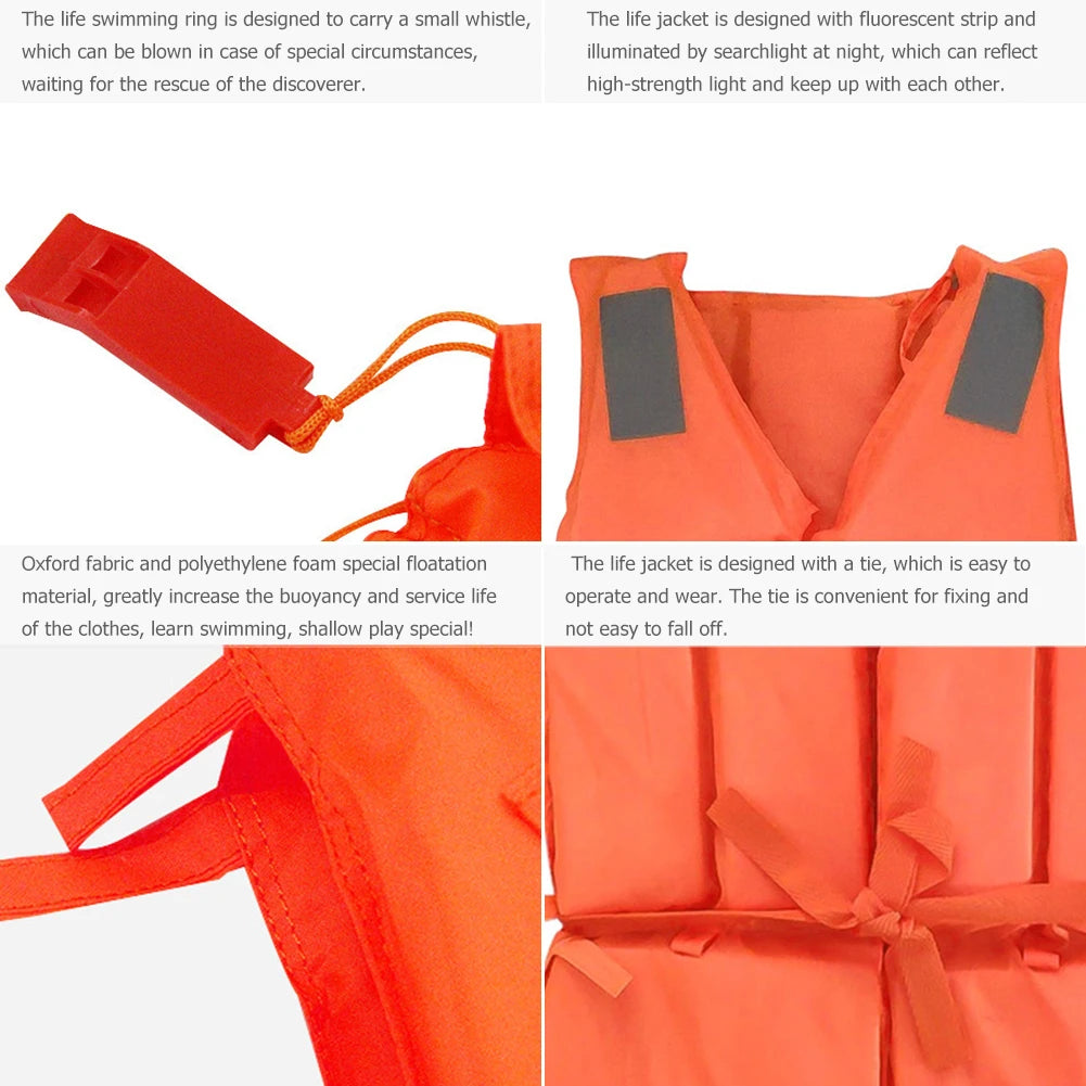 Safety Life Vest Swimming Jacket With Whistle Drifting Swimming Buoyancy Jacket Water Sports Survival Vest For Adults Swimming