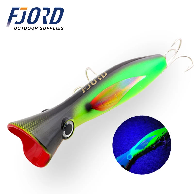 FJORD Popper Topwater Mar | 165mm 82g | Flotante | Paso en Z | Construcción Through Wire | Pesca Mar - Firu Total Sales