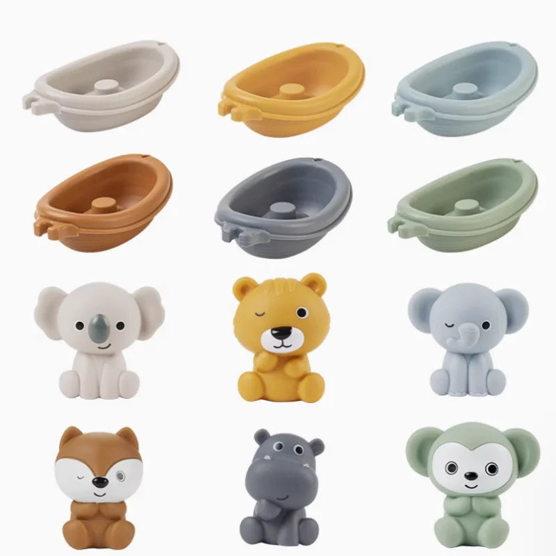 Baby Dinosaur Bath Toys for Toddler Infant Water Spraying Squeeze-sounding Dabbling Toy Floating Animals Kids Bathtub Pool Toys