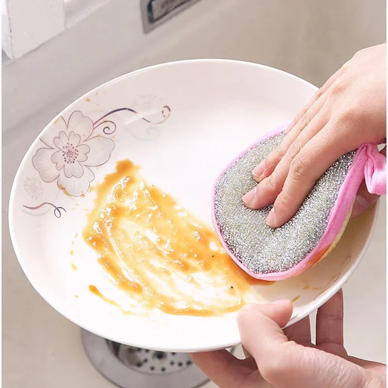10PCS Double-Sided Dishwashing Sponges, Reusable Kitchen Cleaning Brushes for Pots, Pans & Dishes, Household Cleaning Tools