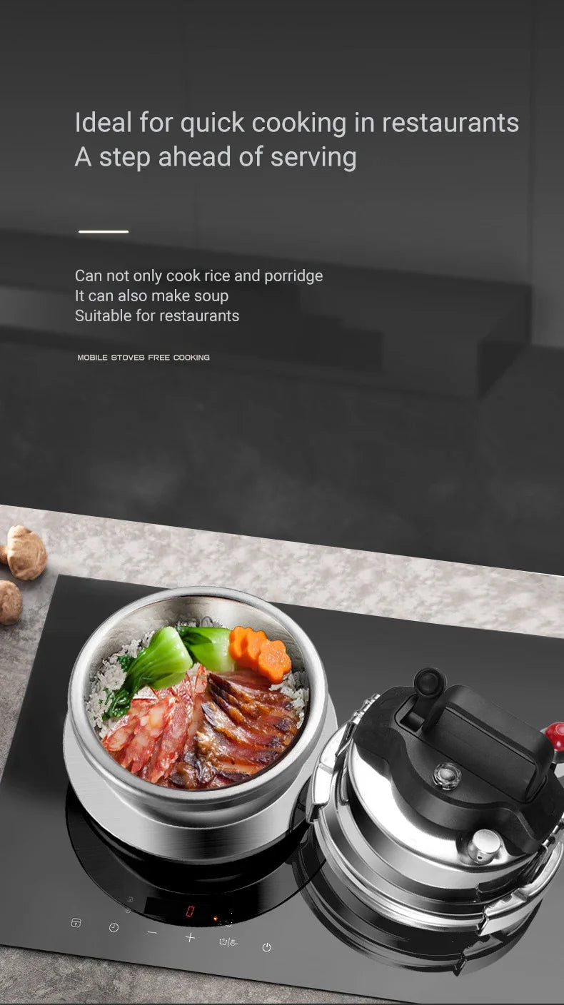 0.8-2L Outdoor Camping Small Pressure Cooker 304 Stainless Steel Portable Rice Cooker for Kitchen Cooking Tool Pressure Cooker