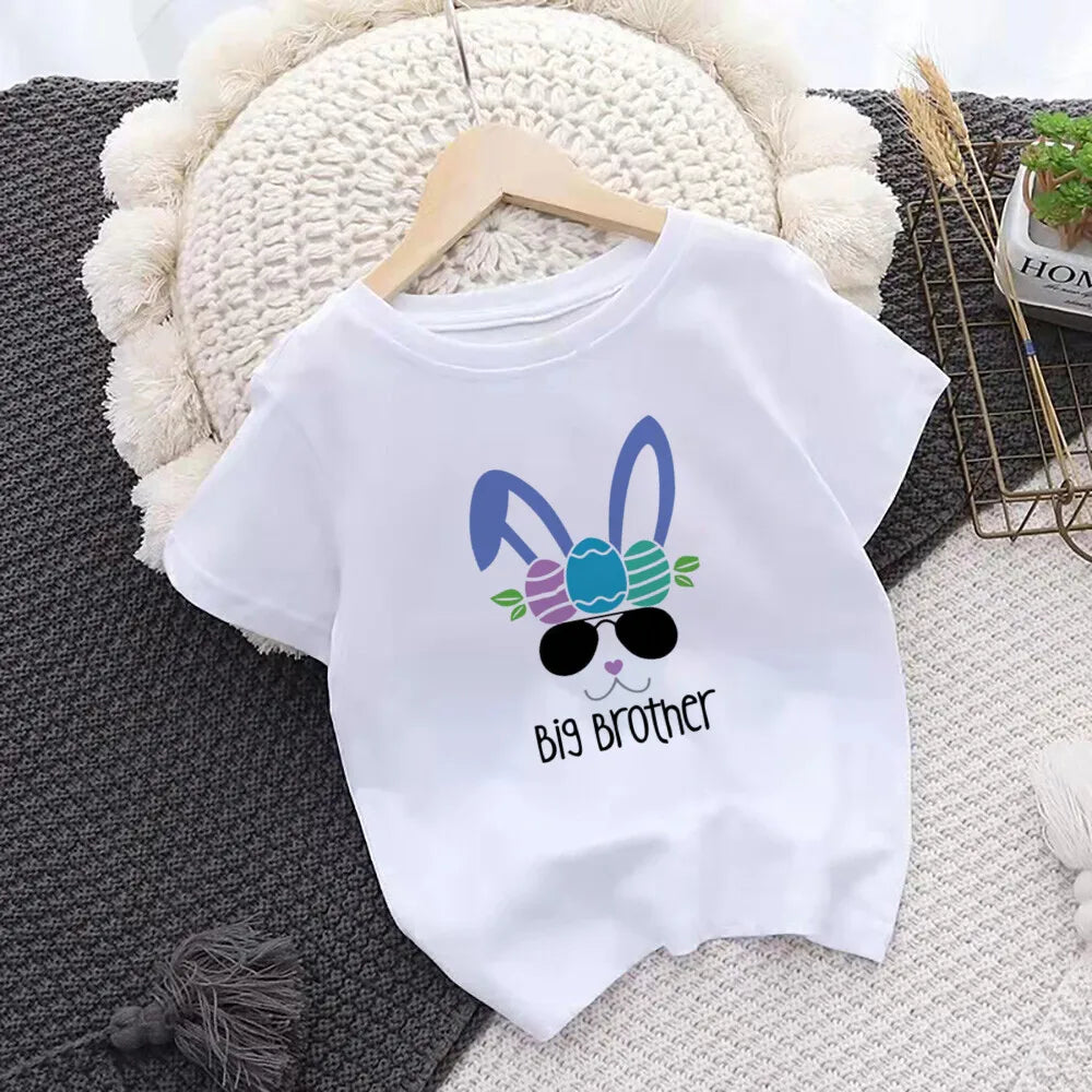 Camiseta de Pascua para Niños | Diseño Conejo | Hermanos a Juego