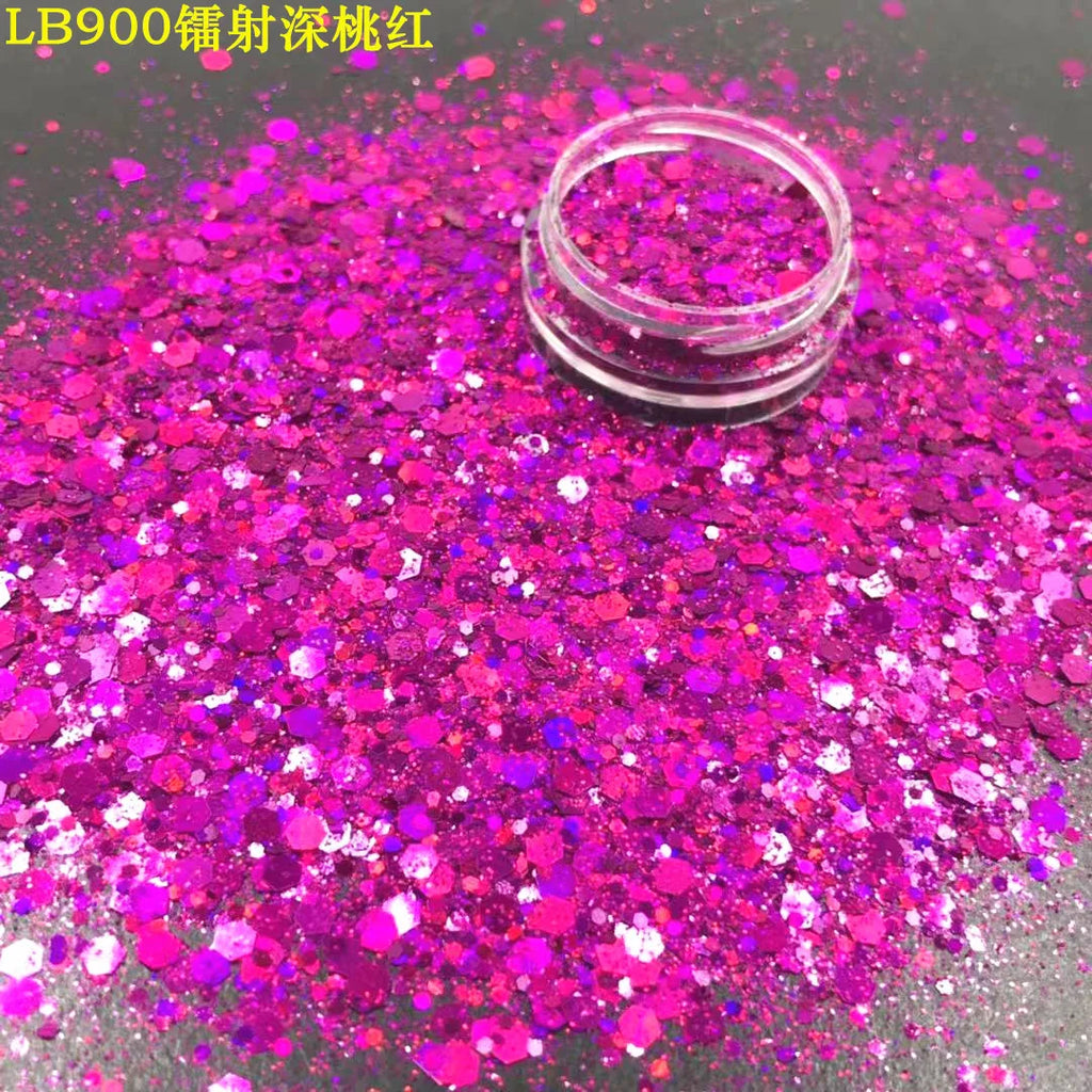 24 Colors Holographic Chunky Glitter 24 Colors Total Laser Nail Glitter Flakes Chunky Holographic Laser Nail Glitter 2030