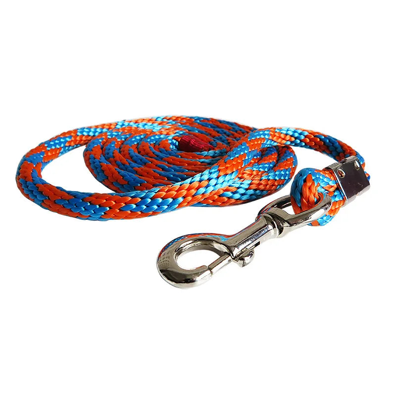 New 15MM Extra Thick Horse Lead Rope Cotton Weave Equestrian Rein Halters Braided Brass Plated Snap  Chain Bridle Leading Leash