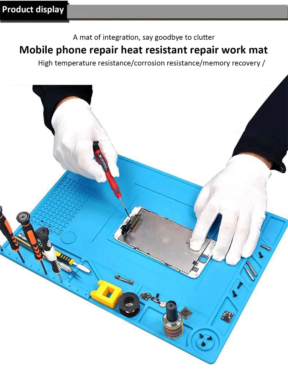 Anti-static ESD Soldering Silicone Mat Heat-Resistant Work Pad For Hot Air Gun Soldering Station Repair Desoldering Platform