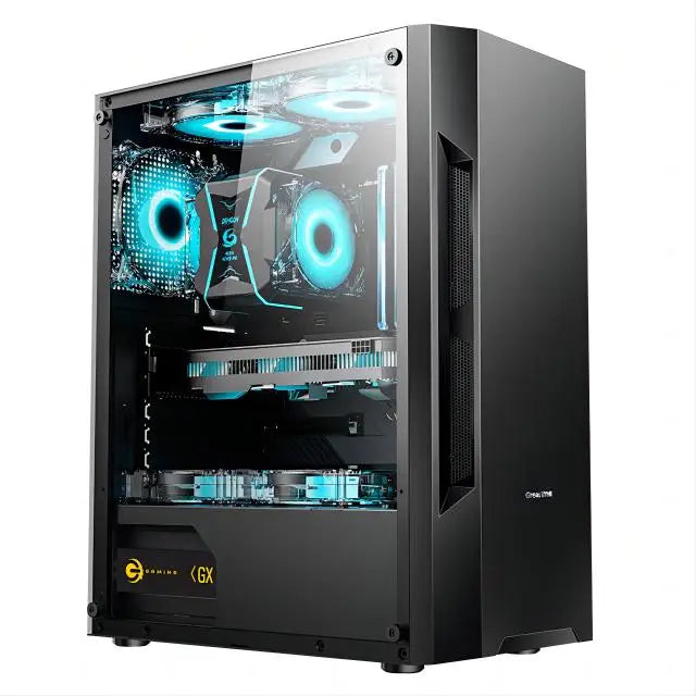RGB Desktop PC Computer, AMD Ryzen 5 3400G up to 4.2GHz, 16G DDR4, 512G SSD, WiFi 6 & BT 5.2, RGB Fan x6, RGB Keyboard