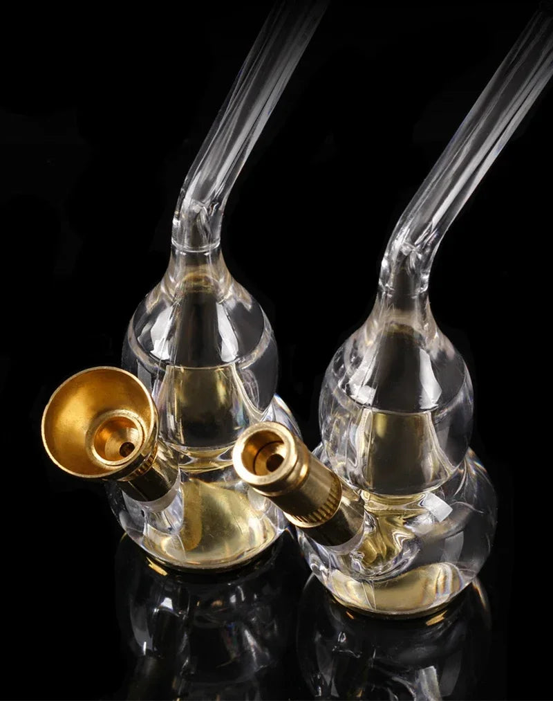 Portable Acrylic gourd water Smoking Pipe Microfilter Fashion Cigarette filter Reusable Washable Tobacco Pipe Smoke Accessories