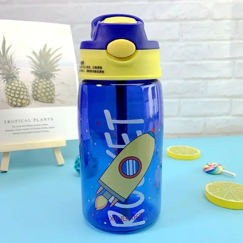 Vaso Sippy Cartoon para Niños con Pitillo | Antiderrame | Portátil Exterior 🍼