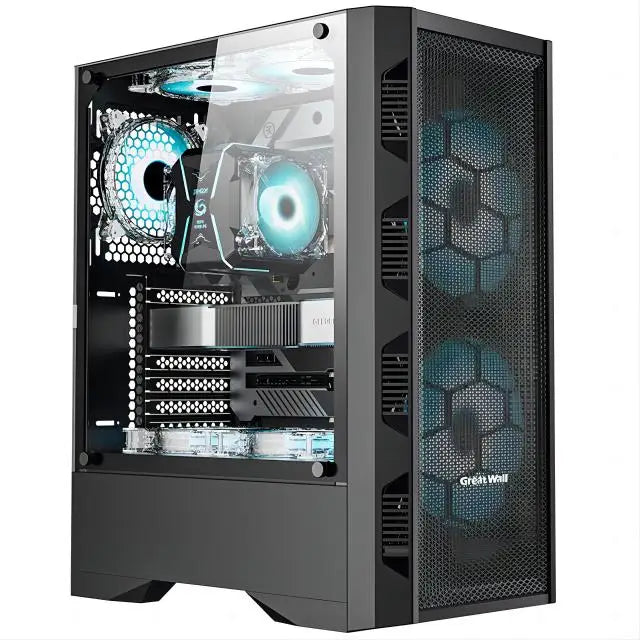 RGB Desktop PC Computer, AMD Ryzen 5 3400G up to 4.2GHz, 16G DDR4, 512G SSD, WiFi 6 & BT 5.2, RGB Fan x6, RGB Keyboard