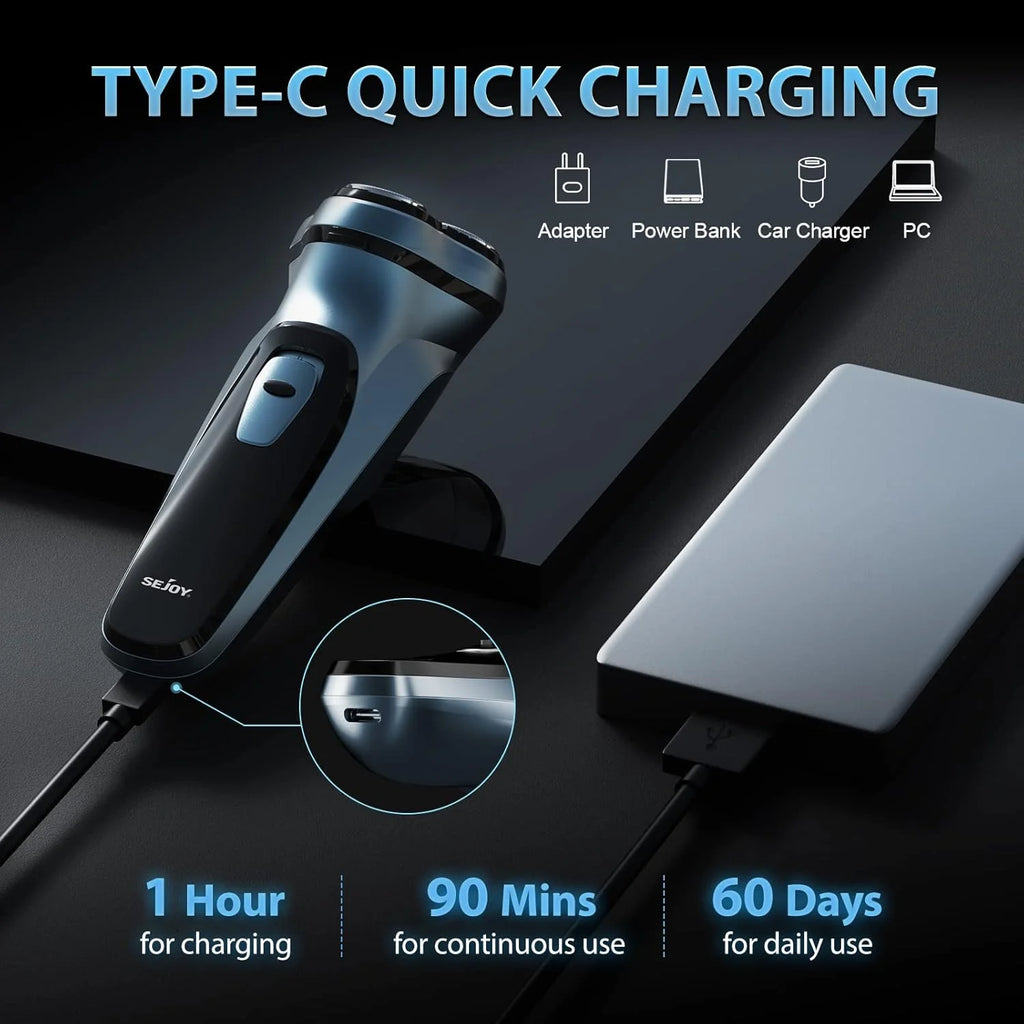 Sejoy Electric Razor for Men Rechargeable Electric Razor Shaving Machines  Mens Electric Shavers, - Firu Total Sales