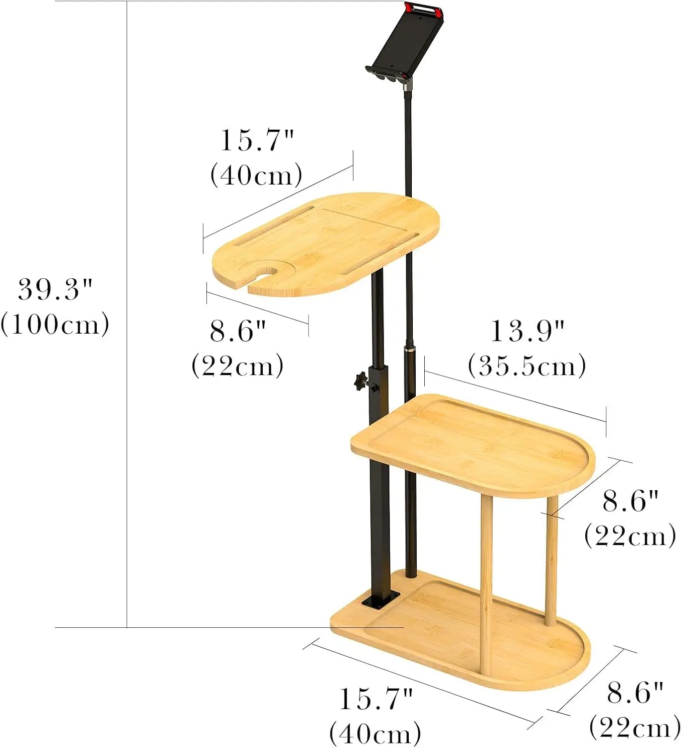 Wooden Bathtub Tray with Tablet Holder, 3 Layers Multifunctional Bath Caddy for Space Save, Adjustable Bathroom Accessor