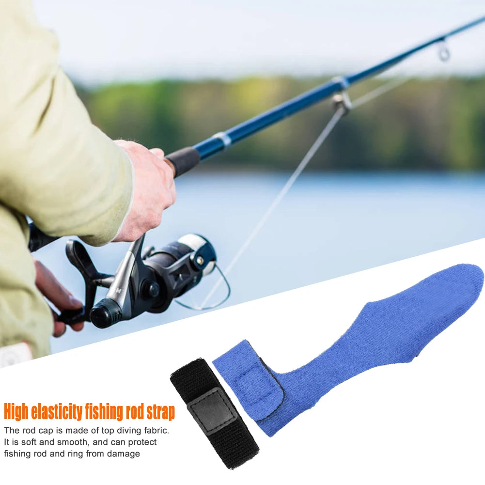 5/10Set 2Pcs/Set Fishing Rod Pole Protector Case Cover Sleeve Fishing Rod Fastener Belts Rubber FIsh Pole Fastening Belt Strap