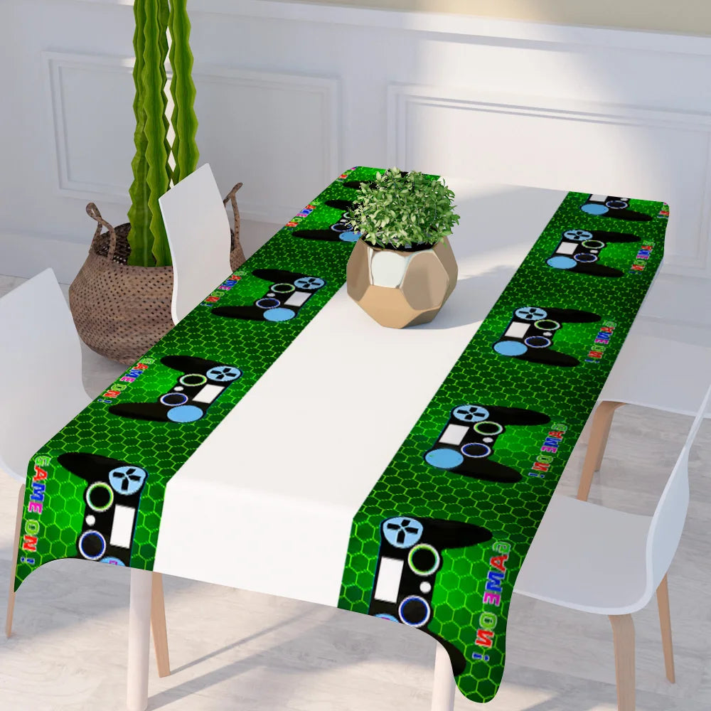Video Game Birthday Party Decorations for Boys,132pcs Birthday Decorations&Tableware Set-Plates Cups Napkins Tablecloth Balloons