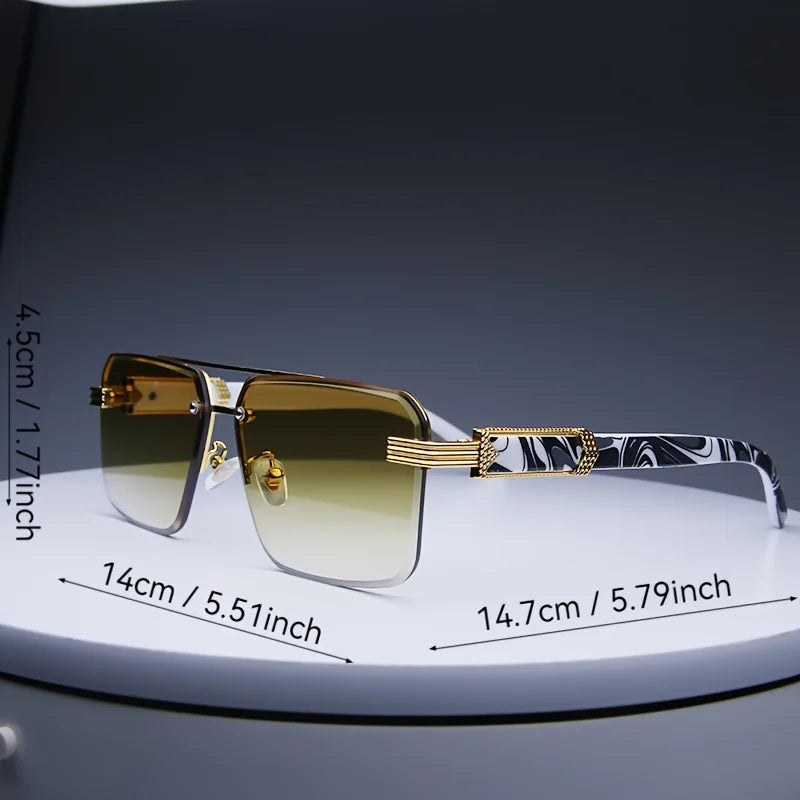 Fashion Rimless Frameless Sunglasses | Classic Small Square | Men & Women
