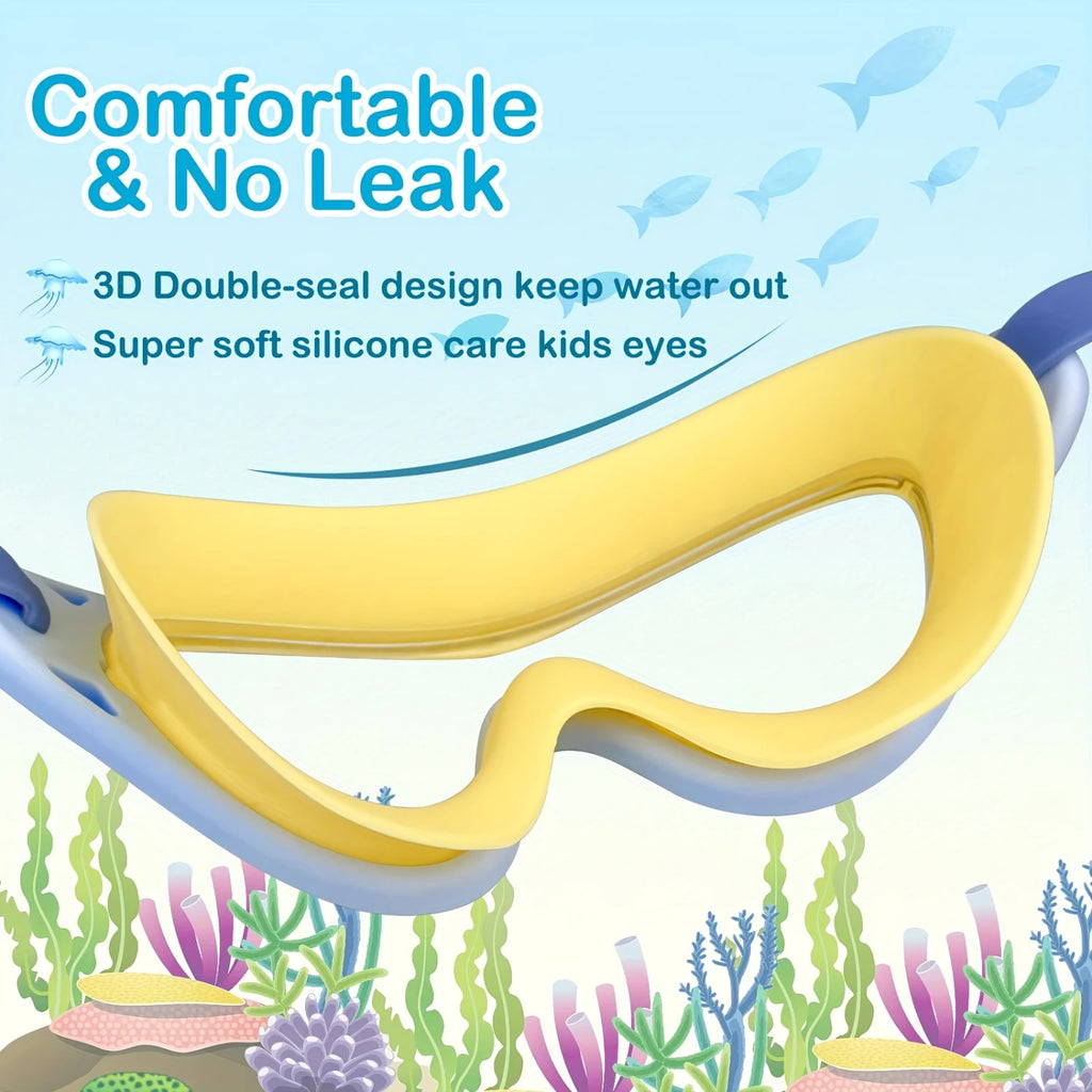 1pc Adorable  Print  Swim Goggles - Fog-Free, Leakproof, Large Frame for Wide-Angle Vision - Perfect Swimming Accessory for Chil