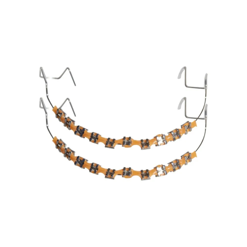 1 Pair Colorful Temporary Tooth Decoration with Metal Wires Dental Decorations Orthodontic Ligature Ties Braces Fake Brackets