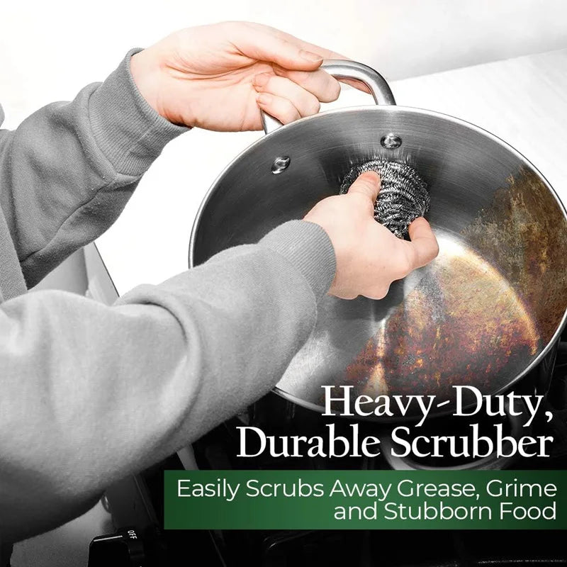 20 Pack Steel Wool Scrubbers for Holiday Deep Cleaning - Grade 410 Stainless Steel, Won't Scratch Skin, for Grill & Oven