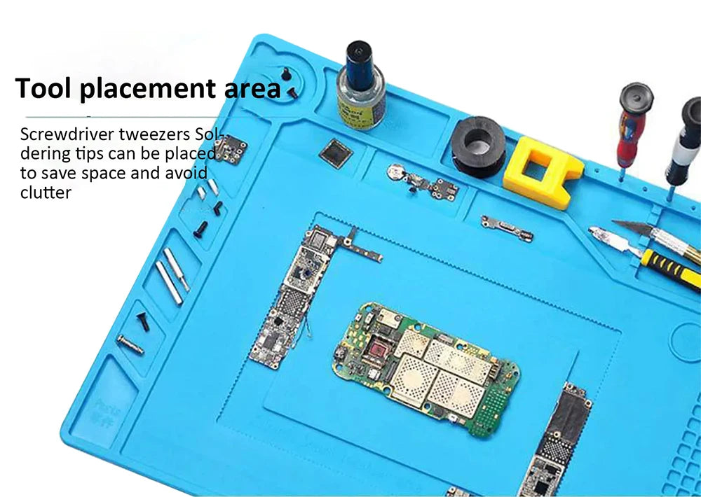 Anti-static ESD Soldering Silicone Mat Heat-Resistant Work Pad For Hot Air Gun Soldering Station Repair Desoldering Platform