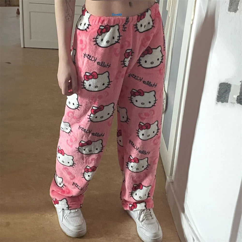 Pijama Hello Kitty Y2K para Mujer | Franela Suave | Pantalon de Casa Cartoon 💕 - Firu Total Sales