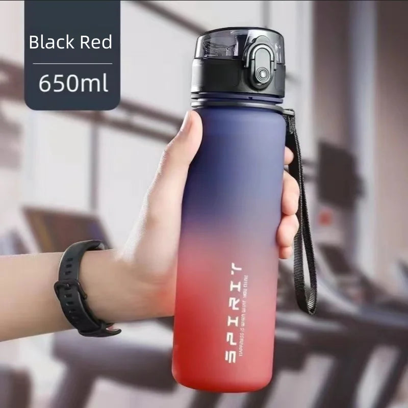 500ml/650ml Gradient Sports Water Bottle with Time Marker - Leak-Proof, Durable PC Material for Cycling, Running & Fitness