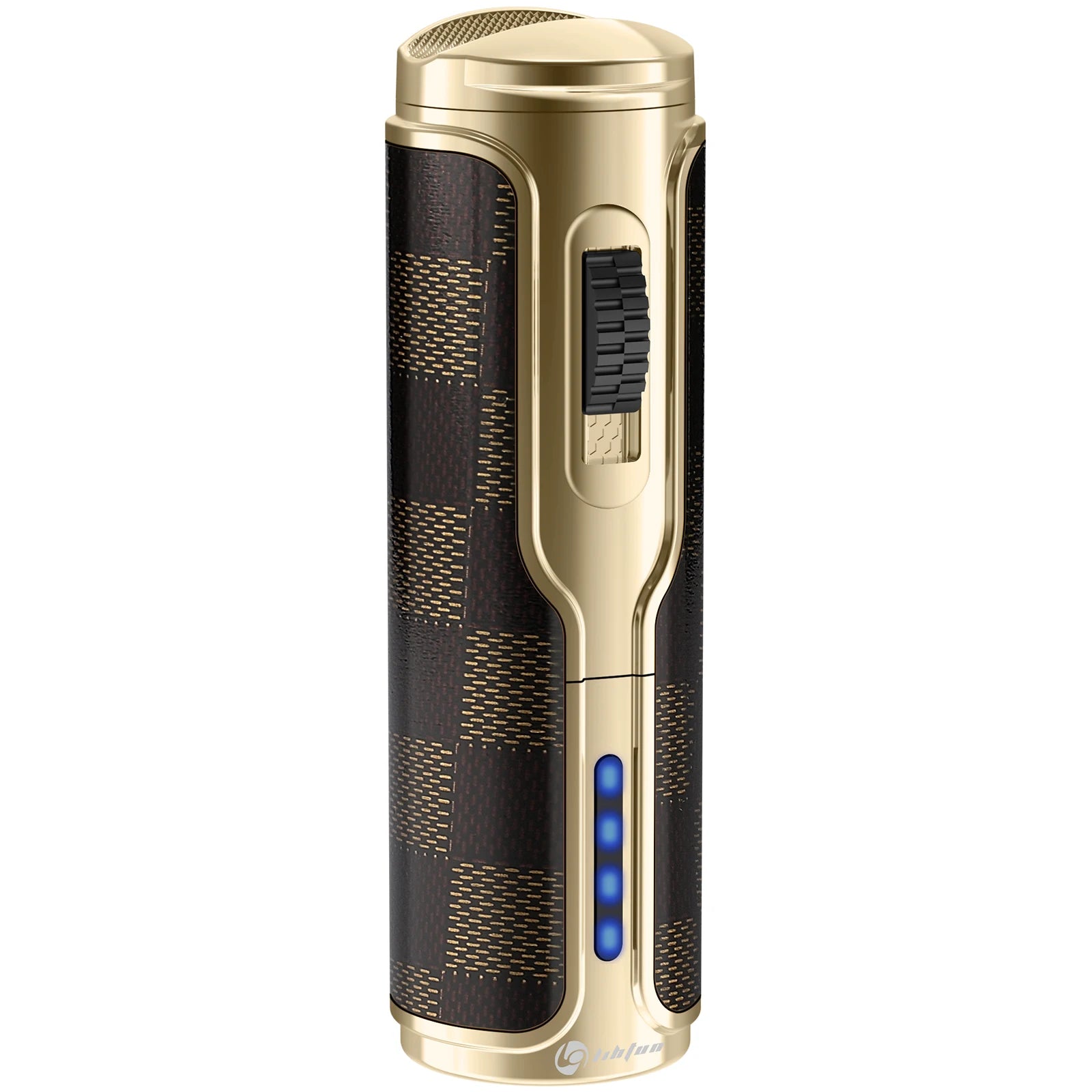 Cigar Lighter with Cigar Punch Holder,Windproof Electric Torch Lighter,Refillable Butane Lighters for Smoking with Gift Box