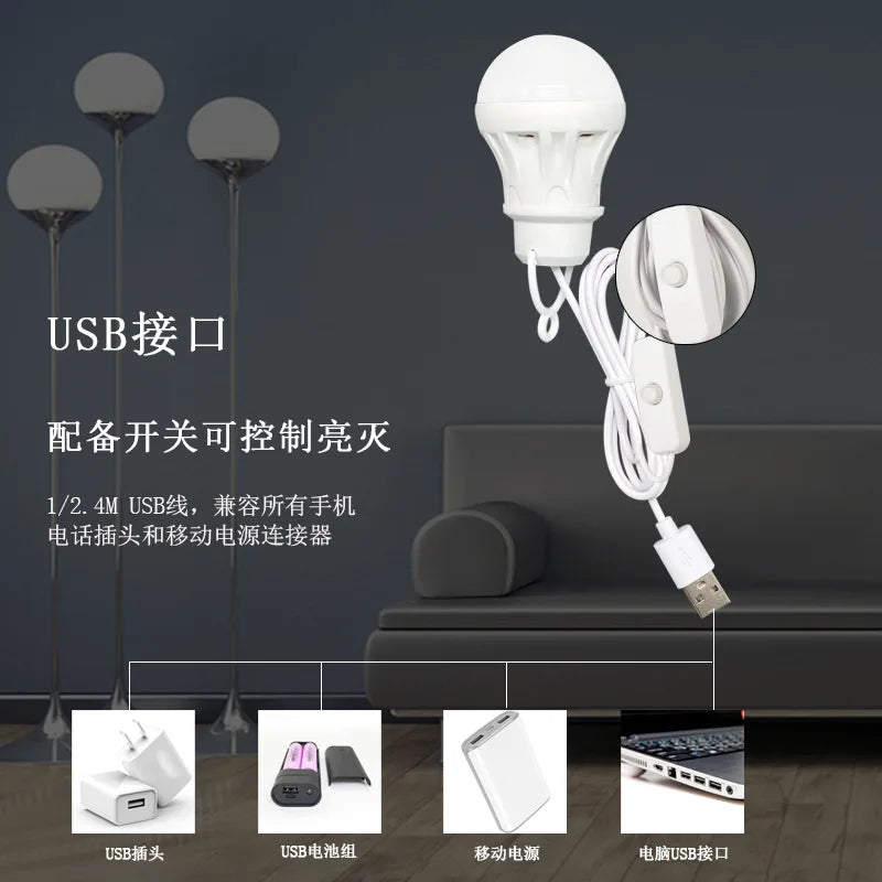 ZK50 LED Portable USB Camping Light 5W | Student Reading | Outdoor Pendant Lamp